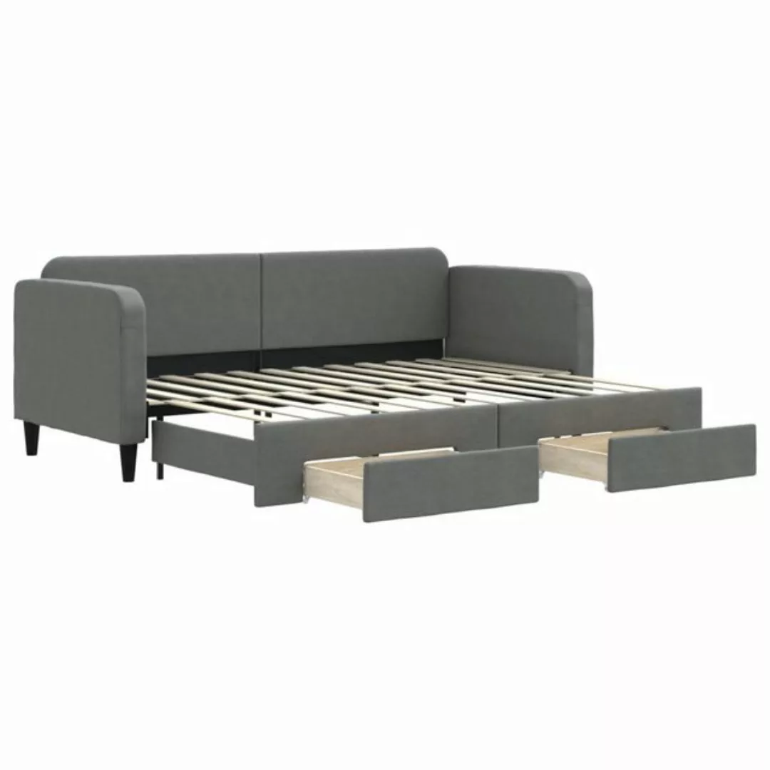 furnicato Bett Tagesbett Ausziehbar mit Schubladen Dunkelgrau 80x200 cm Sto günstig online kaufen