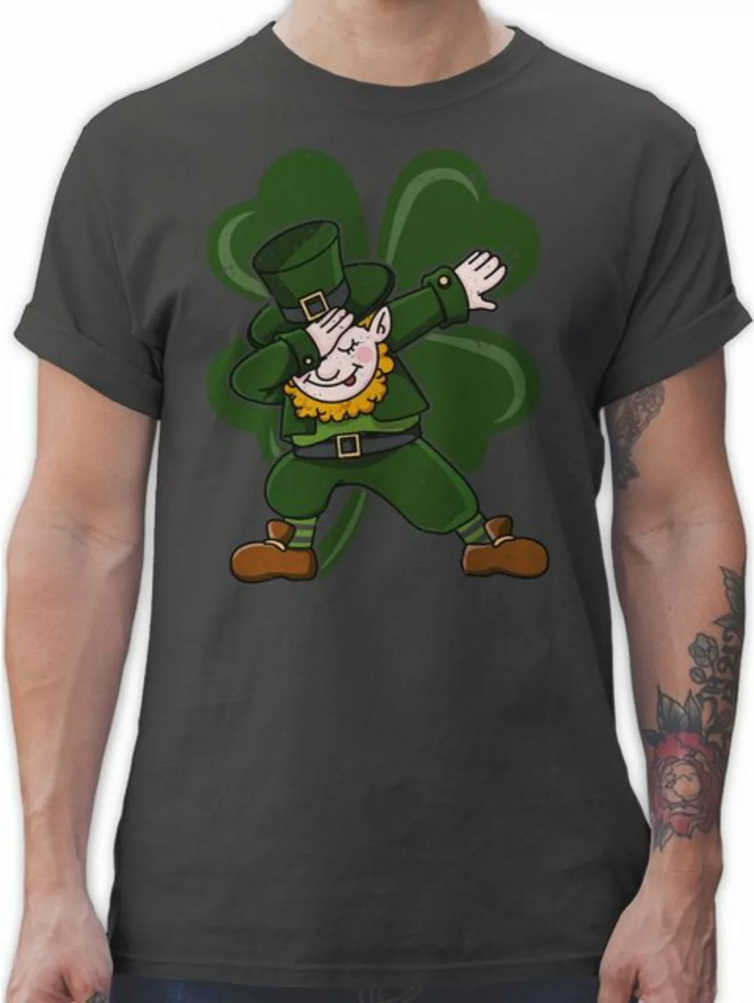 Shirtracer T-Shirt Dabbing Leprechaun mit Kleeblatt St. Patricks Day günstig online kaufen