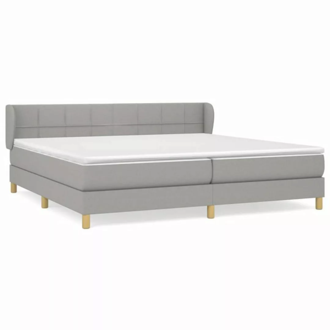 vidaXL Boxspringbett Boxspringbett mit Matratze Hellgrau 200x200 cm Stoff B günstig online kaufen