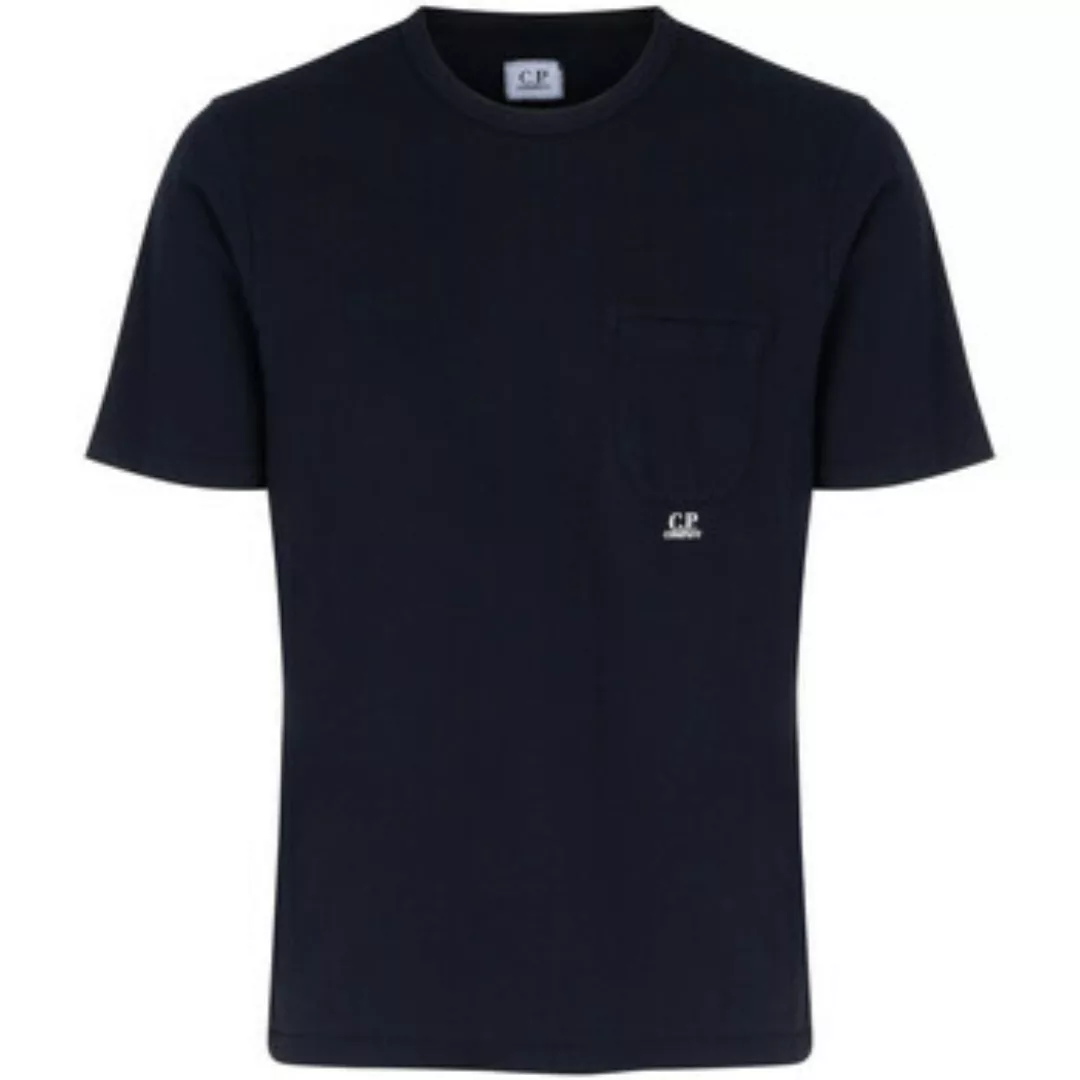 C.p. Company  T-Shirts & Poloshirts T-shirt  aus blauer Baumwolle mit Tasch günstig online kaufen