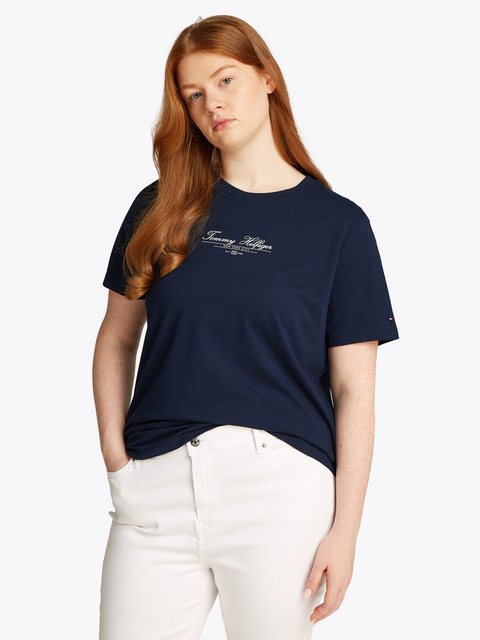 Tommy Hilfiger Curve Rundhalsshirt CRV REG SCRIPT C-NK TEE SS in Großen Grö günstig online kaufen