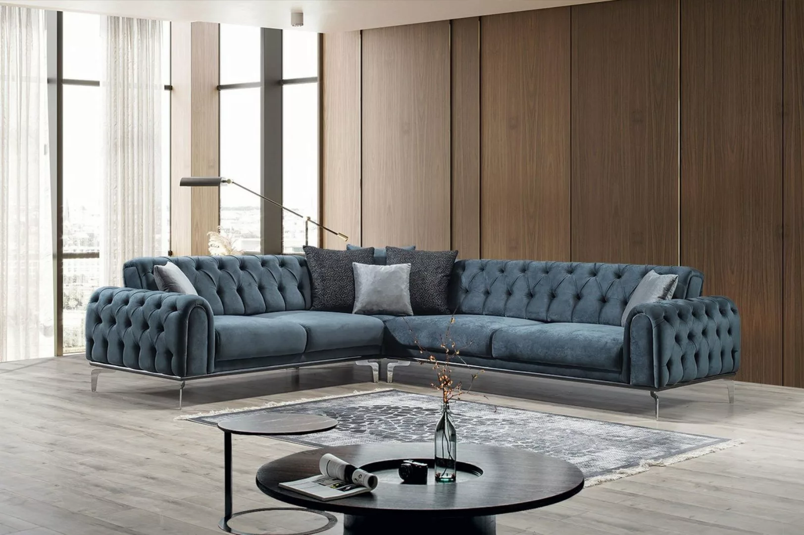 Villa Möbel Ecksofa London, 1, Quality Made in Turkey- Pflegeleichter Mikro günstig online kaufen