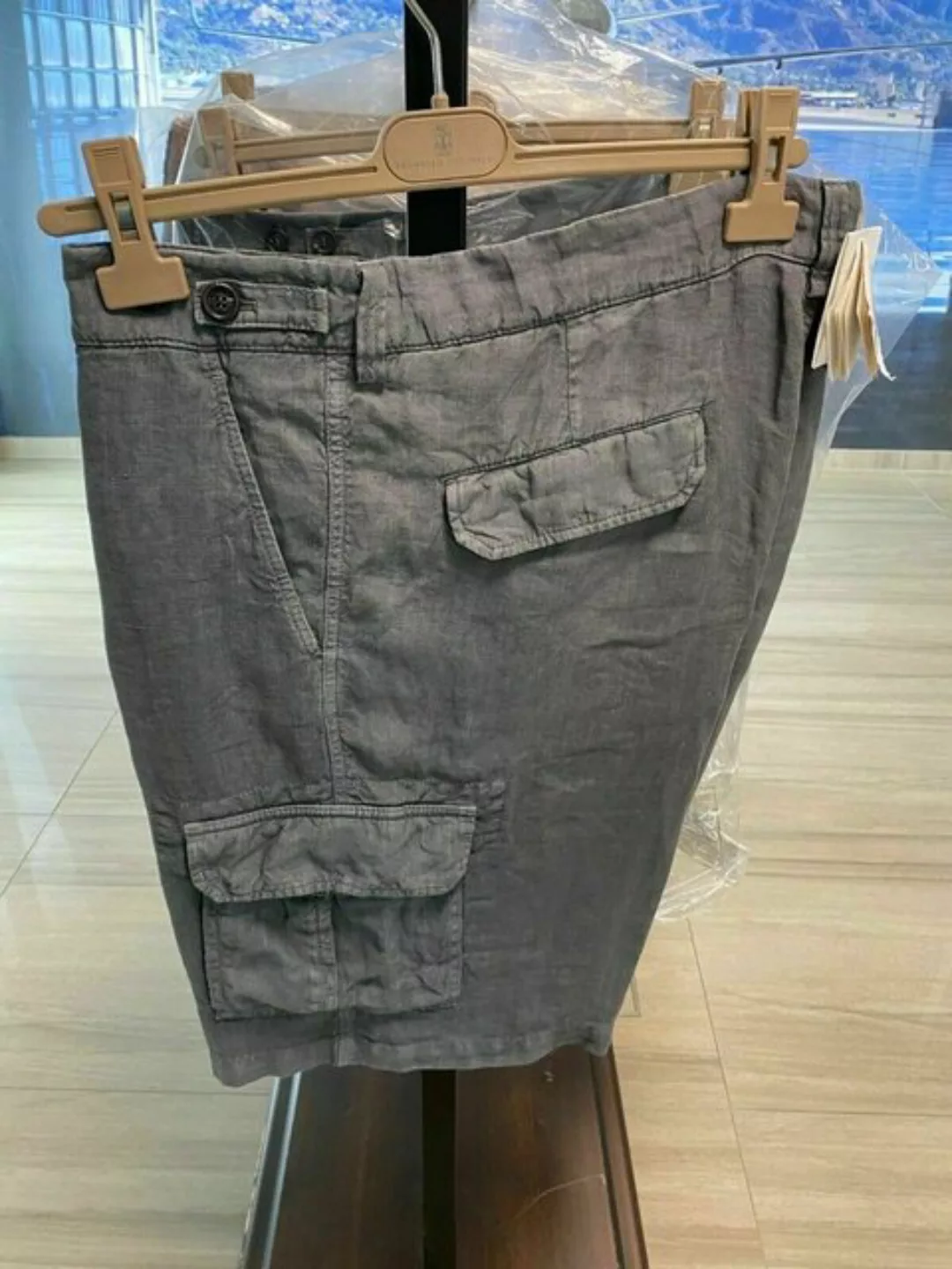 BRUNELLO CUCINELLI Shorts BRUNELLO CUCINELLI LINO BERMUDA SHORT CARGO CHINO günstig online kaufen