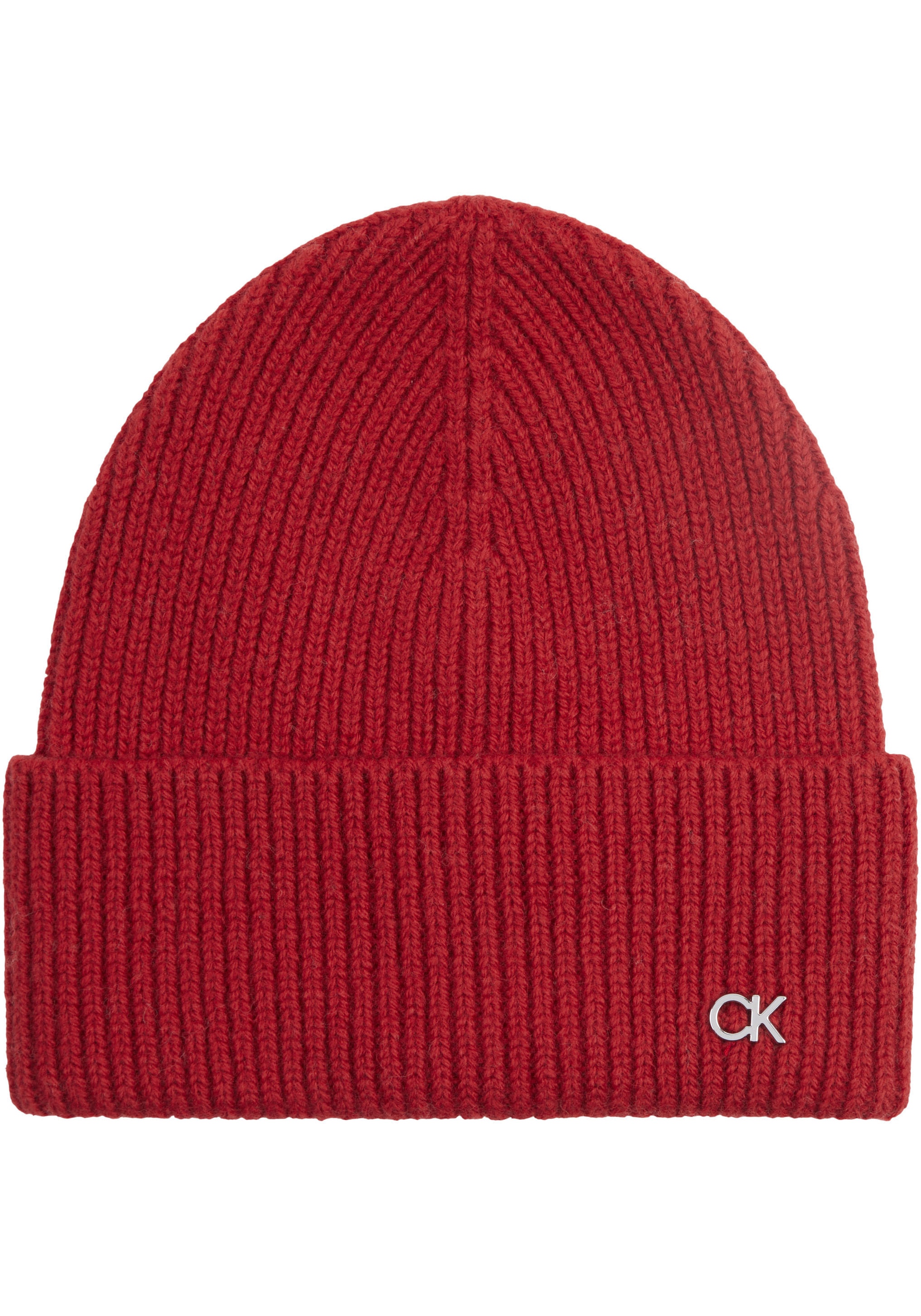 Calvin Klein Beanie "CK METAL CHUNKY RIB BEANIE", mit Logozeichen günstig online kaufen