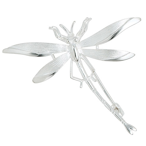 SIGO Brosche Anhänger Libelle 925 Sterling Silber mattiert Silberbrosche günstig online kaufen
