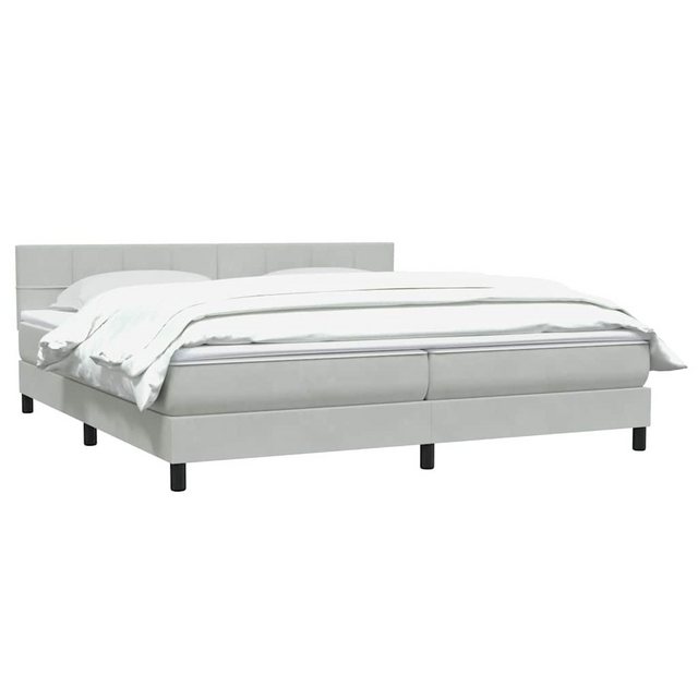 vidaXL Bett Boxspringbett mit Matratze Hellgrau 180x210 cm Samt günstig online kaufen