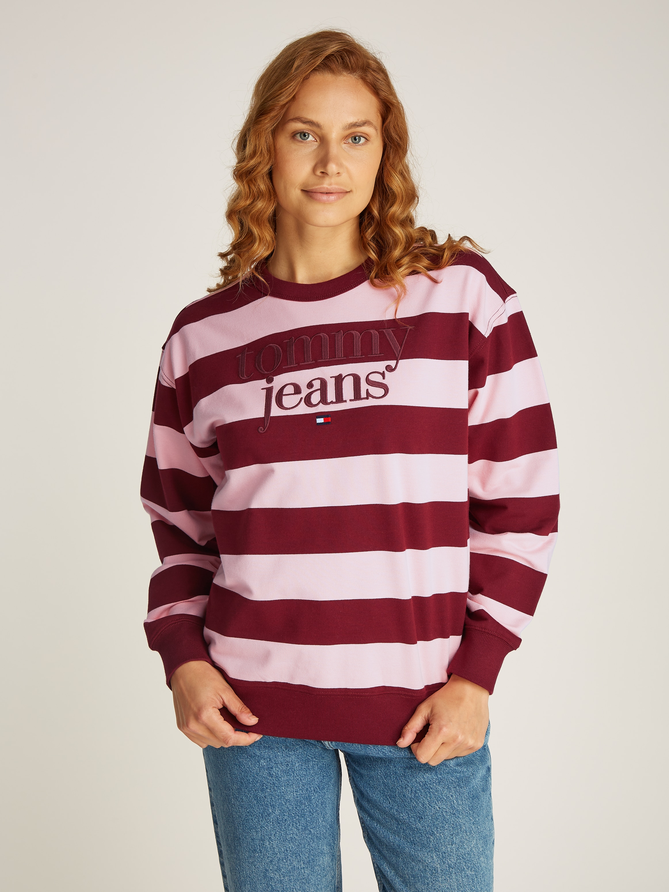 Tommy Jeans Sweatshirt TJW RLX STRIPE ESS LOGO 1 CREW mit Streifendessin, L günstig online kaufen