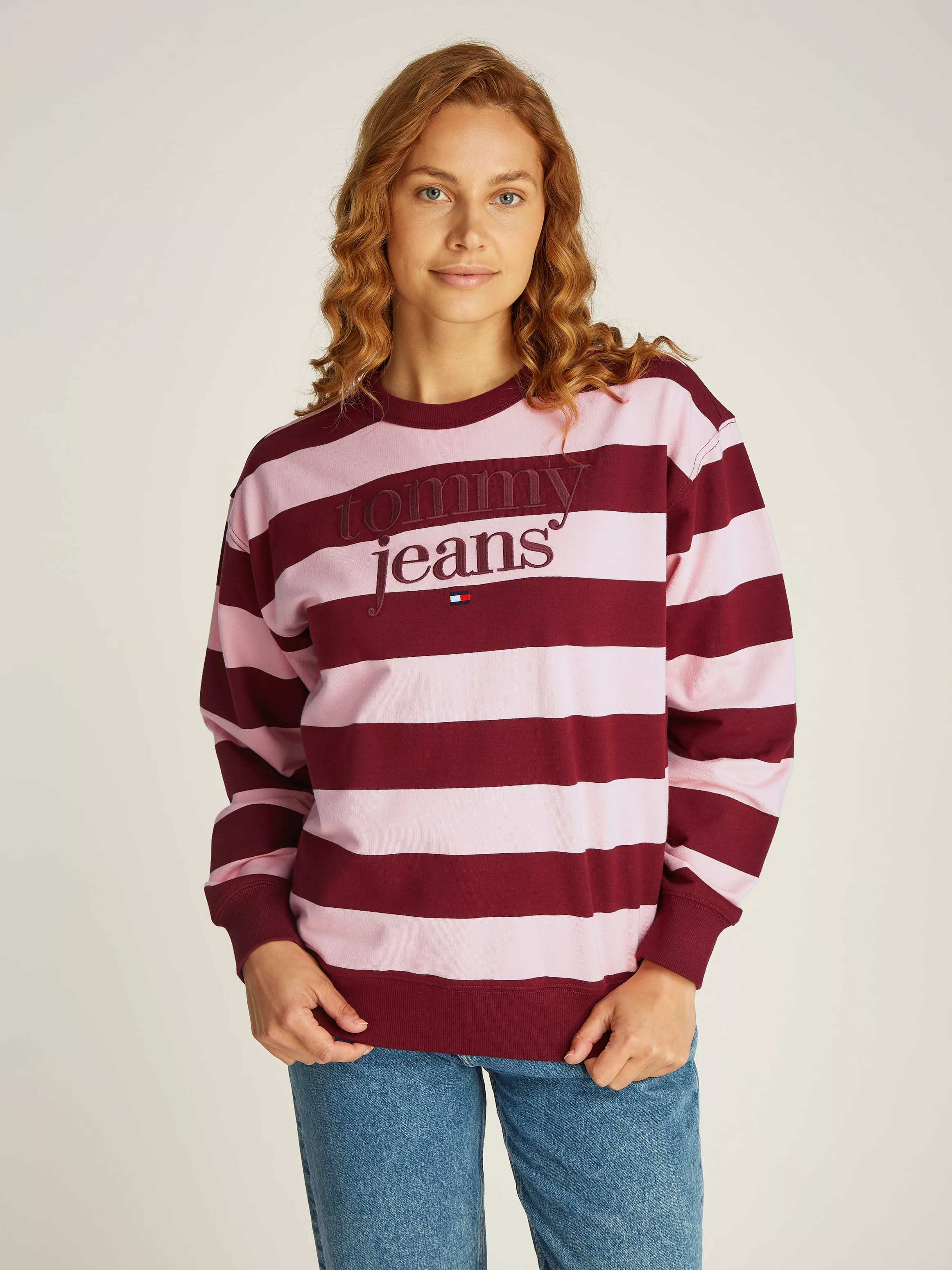 Tommy Jeans Sweatshirt TJW RLX STRIPE ESS LOGO 1 CREW mit Streifendessin, L günstig online kaufen