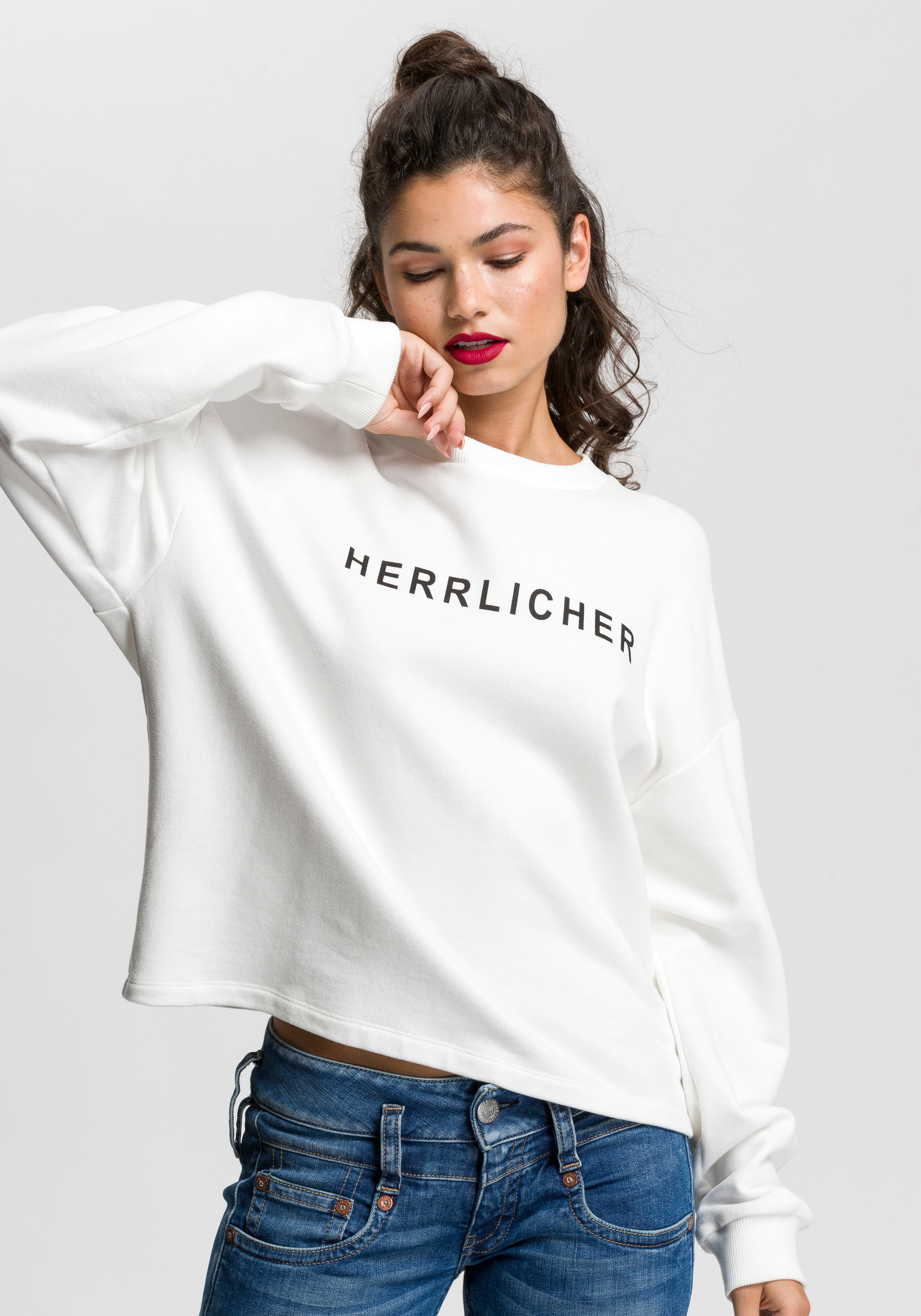 Herrlicher Sweatshirt "OTINA", mit Statement-Druck günstig online kaufen