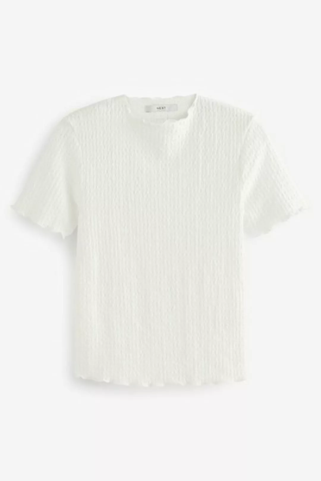 Next T-Shirt Kurzärmeliges Oberteil mit Kräuselsaum, Kurzgröße (1-tlg) günstig online kaufen