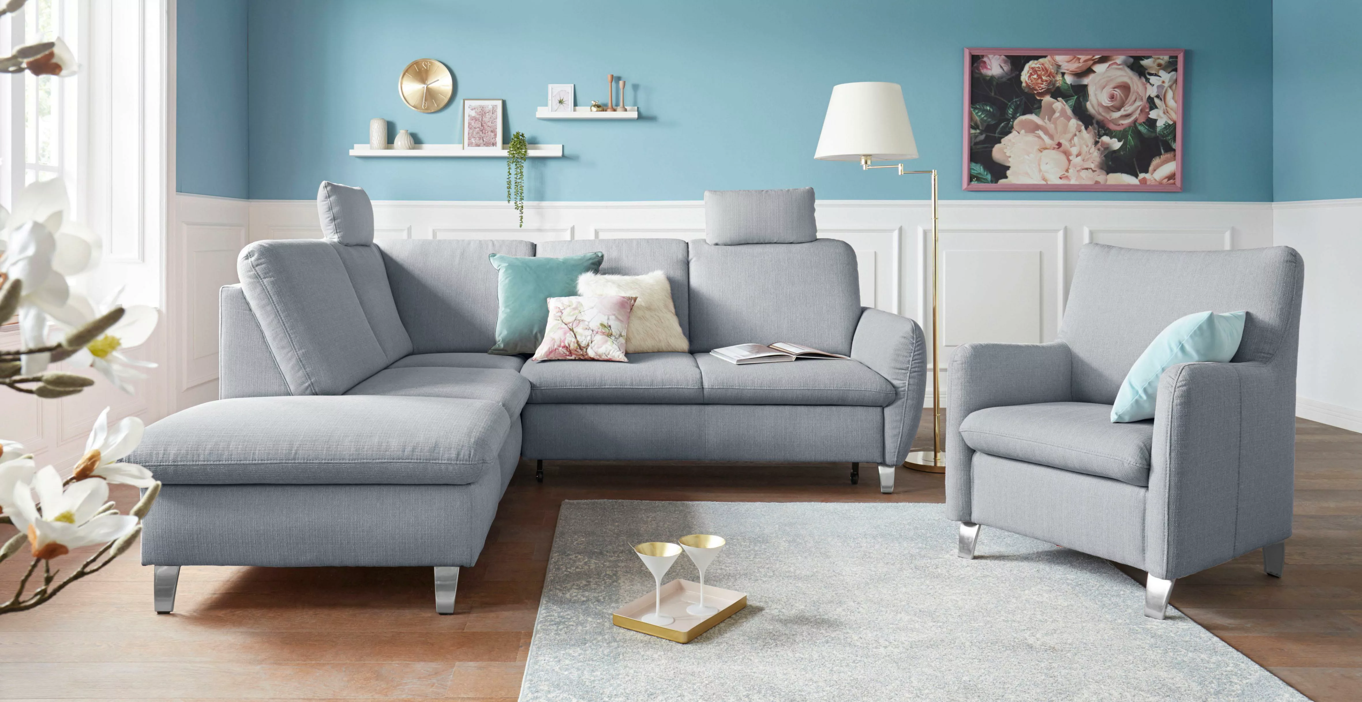 sit&more Ecksofa "Daytona L-Form", mit Federkern, zwei Kopfstützen und wahl günstig online kaufen