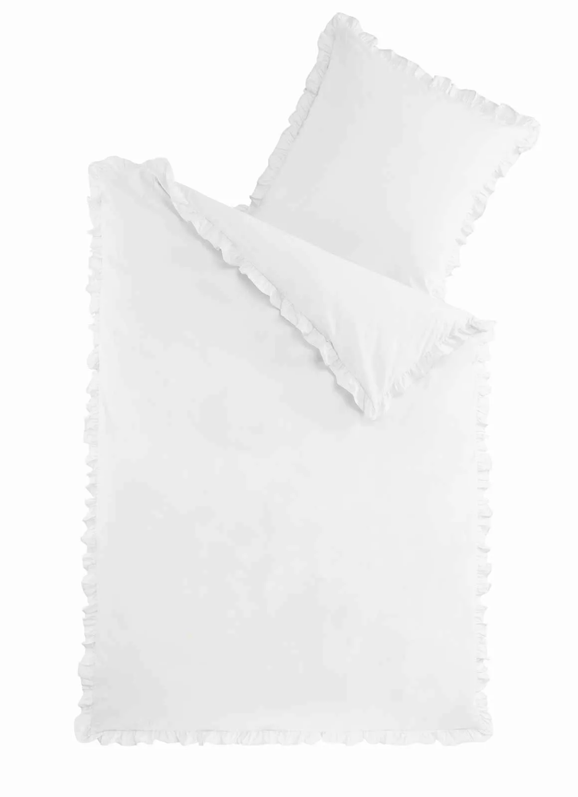 OptiDream Renforce Bettwäsche Romantik mit Rüschen-weiß-155x220 günstig online kaufen