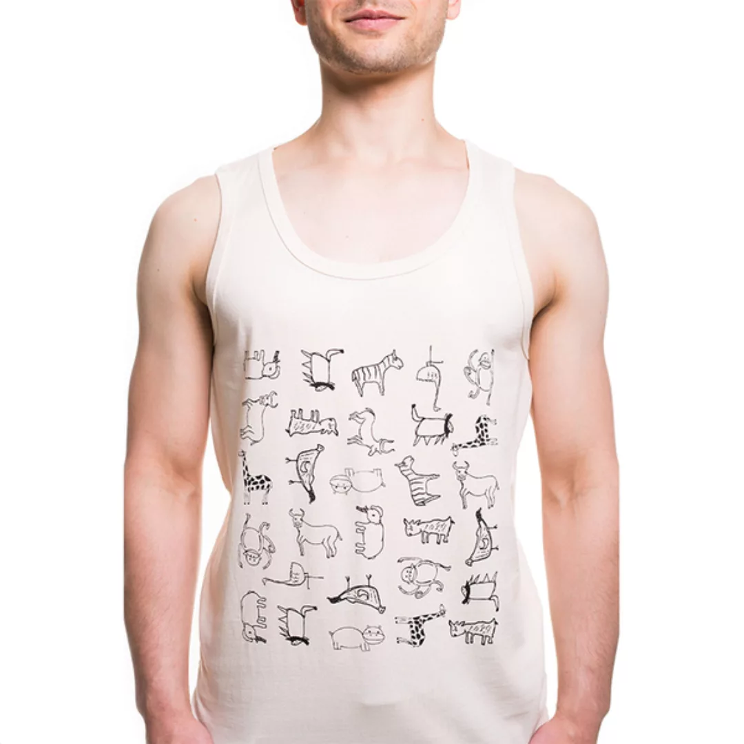 Herren T-shirt Tank-top Aus Bio-baumwolle "Wanyama" Natur günstig online kaufen