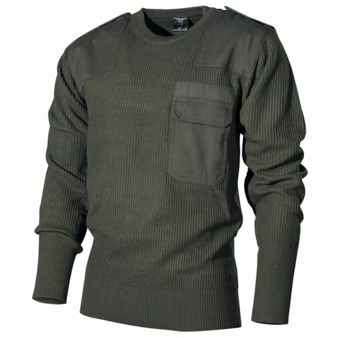 MFH Rundhalspullover Bundeswehr Pullover, mit Brusttasche, oliv 52 günstig online kaufen