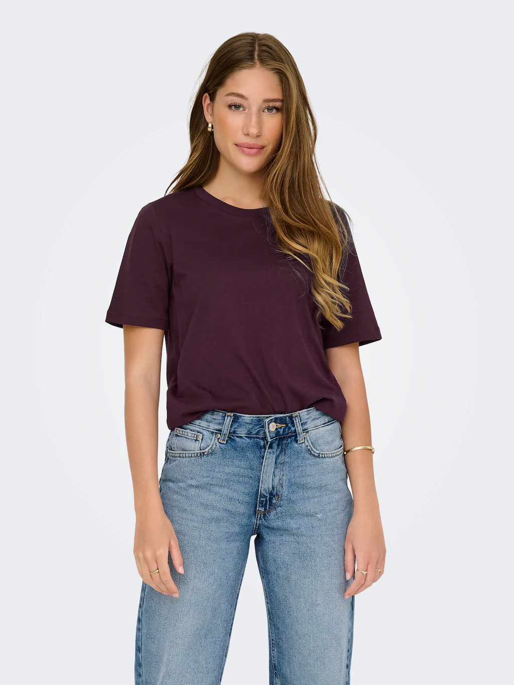 ONLY Kurzarmshirt "ONLONLY – T-Shirt mit Rundhals und klassischem Schnitt", günstig online kaufen