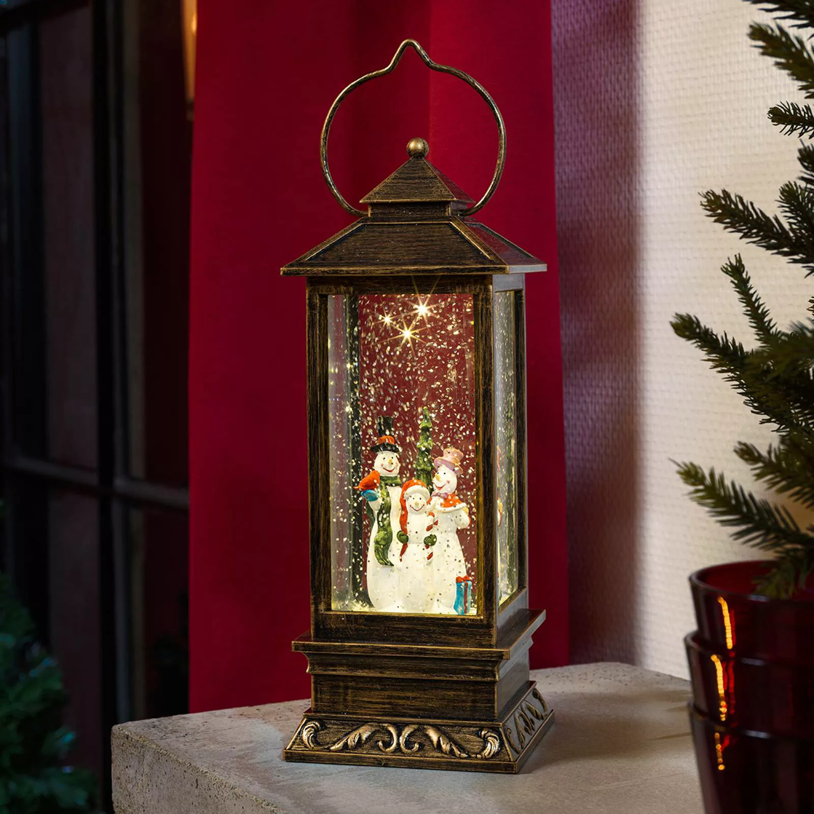KONSTSMIDE LED Laterne "Weihnachtsdeko", 1 flammig-flammig, LED Schneelater günstig online kaufen