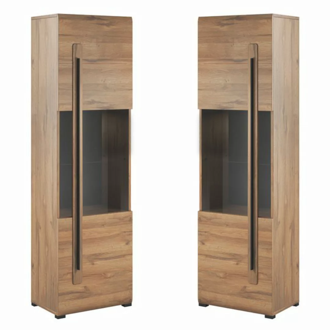 Lomadox Vitrine TURDA-83 nschrank Eiche Grandson Nb. moderner Stil, B/H/T: günstig online kaufen