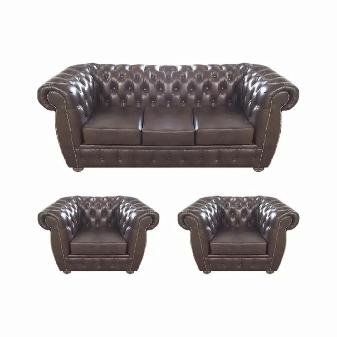 JVmoebel Chesterfield-Sofa Sofagarnitur Chesterfield Polstermöbel Wohnzimme günstig online kaufen