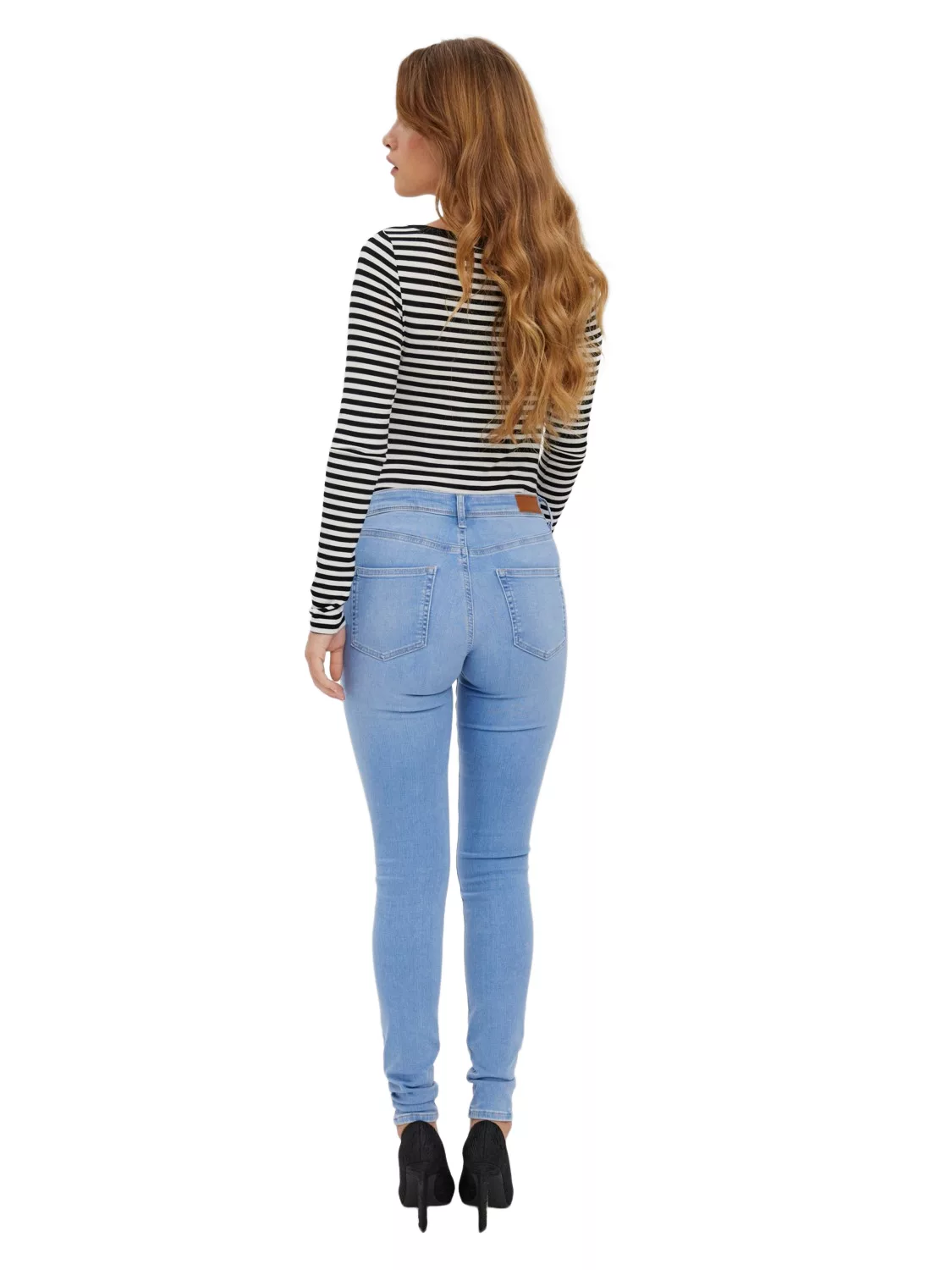 VERO MODA Vmlux Slim Fit Mid Rise Jeans Damen Blau günstig online kaufen