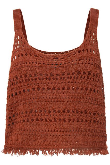 Ulla Popken Strickpullover Stricktop Fransen Classic Rundhals ärmellos günstig online kaufen