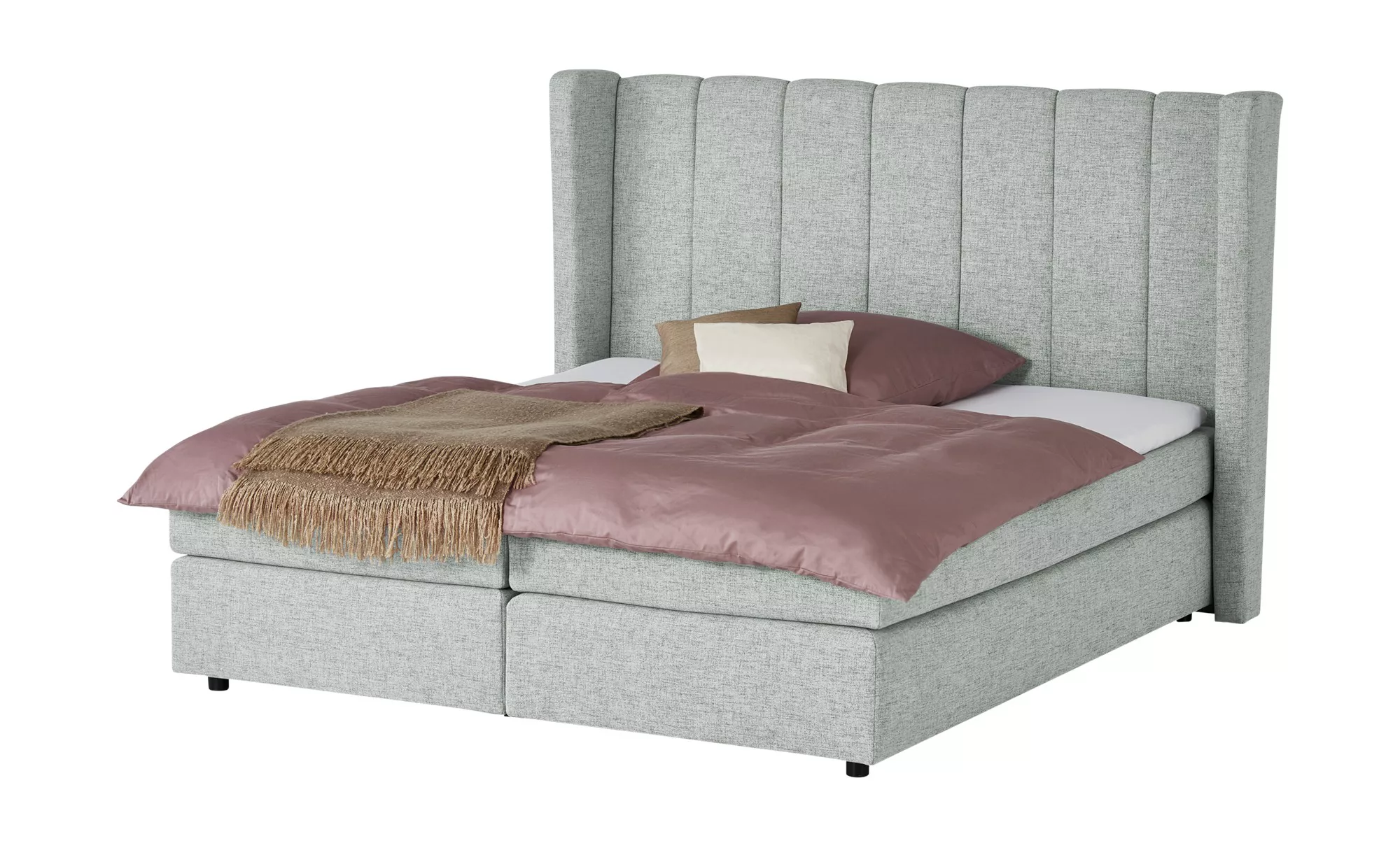 Boxspringbett - grau - 198 cm - 134 cm - 207 cm - Betten > Boxspringbetten günstig online kaufen