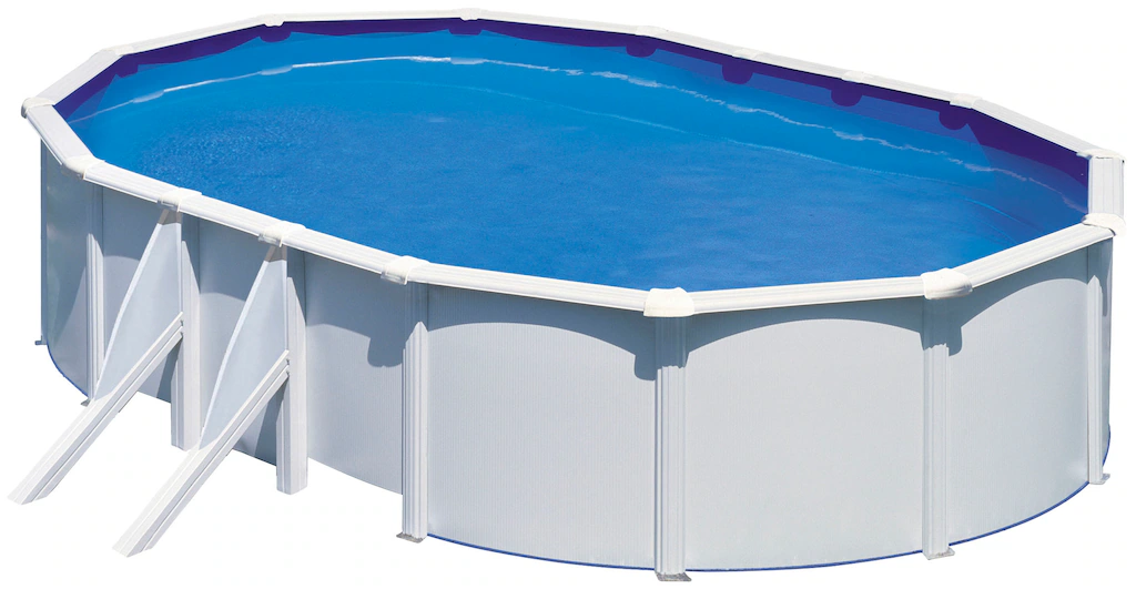 Gre Stahlwand-Pool Fidji 500 cm x 300 cm x 120 cm Oval Weiß günstig online kaufen