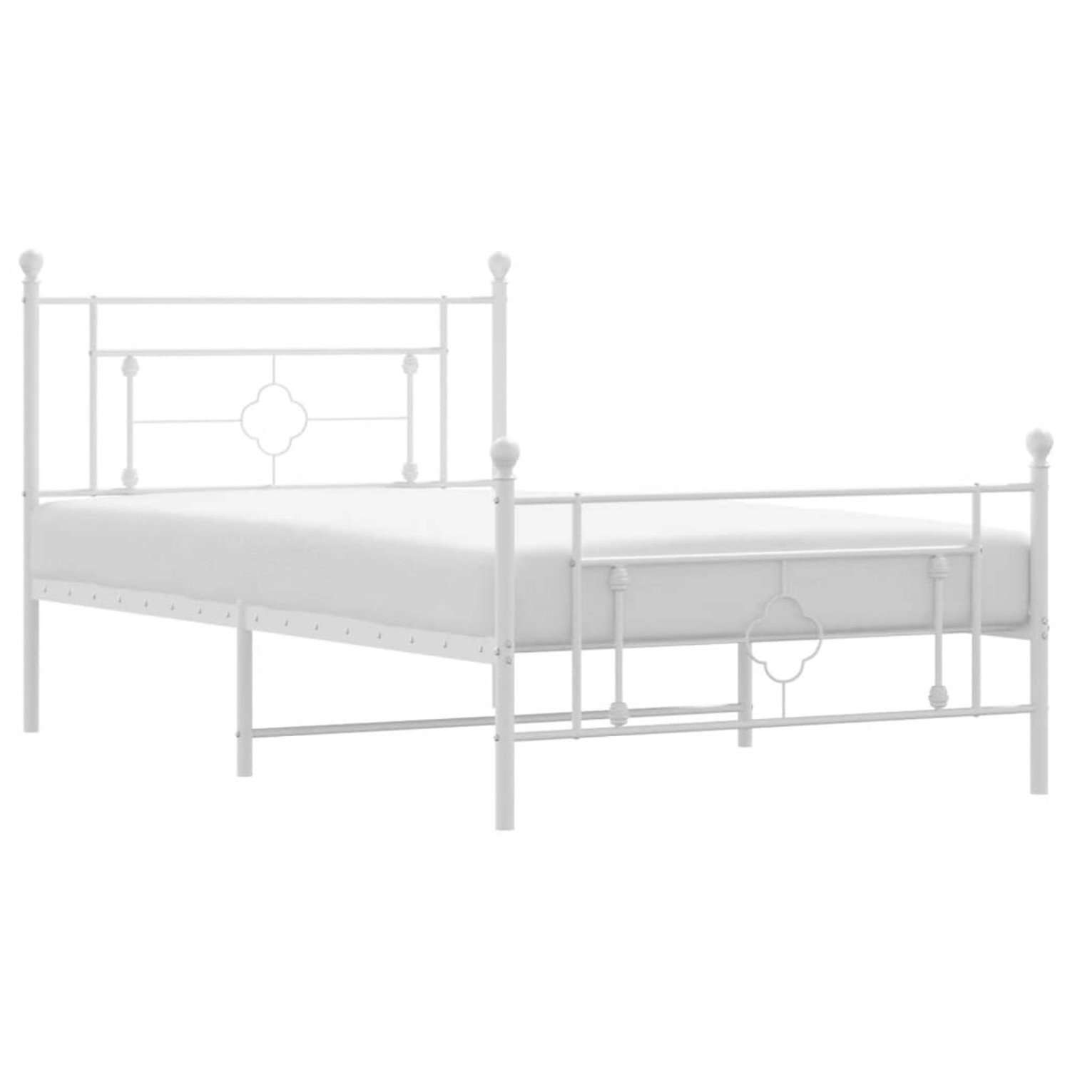 vidaXL Bettgestell mit Kopf- und Fußteil Metall Weiß 107x203 cm Modell 6193 günstig online kaufen