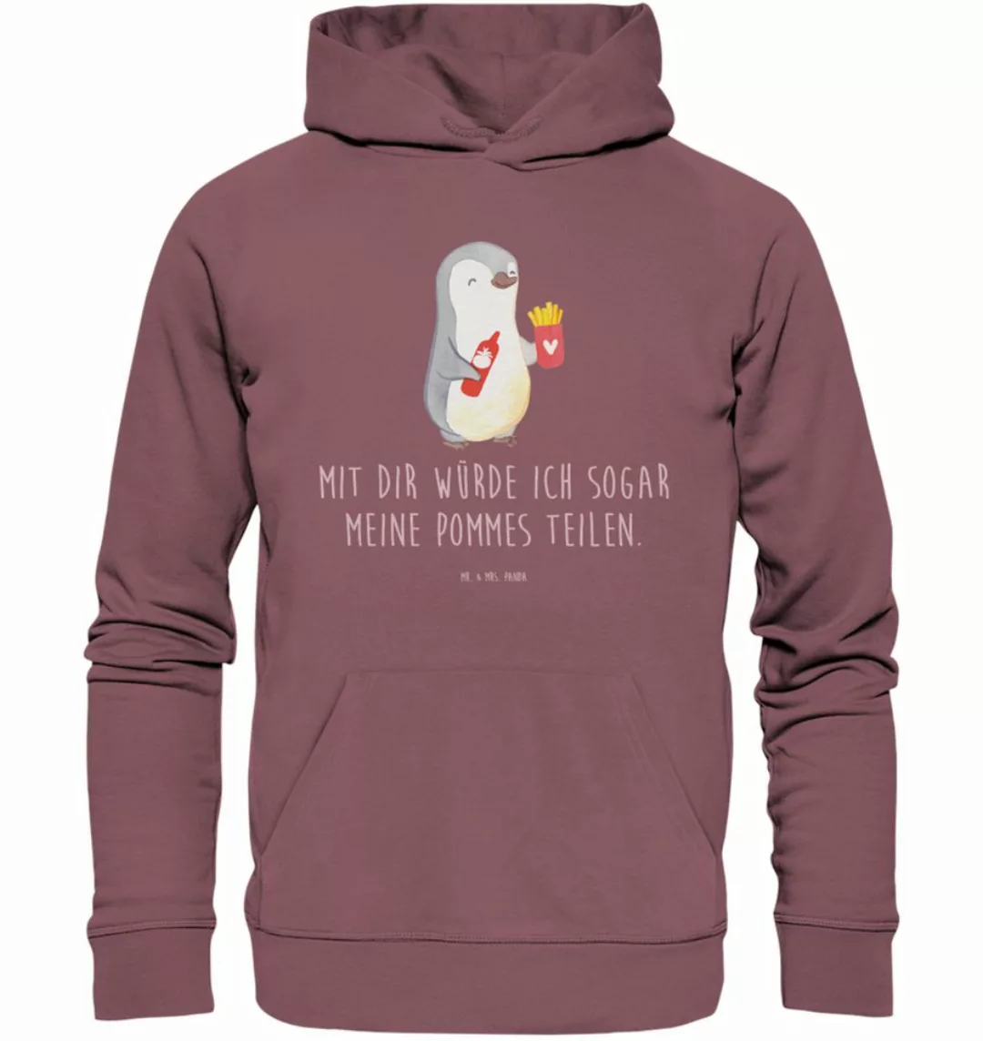 Mr. & Mrs. Panda Hoodie Größe M Pinguin Pommes - Burgundy - Geschenk, Männe günstig online kaufen