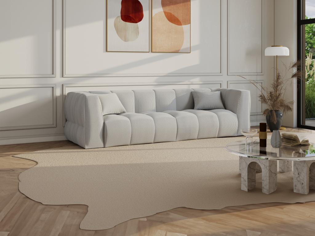 Sofa 4-Sitzer - Cord - Hellgrau - NAEMIA von Maison Céphy günstig online kaufen