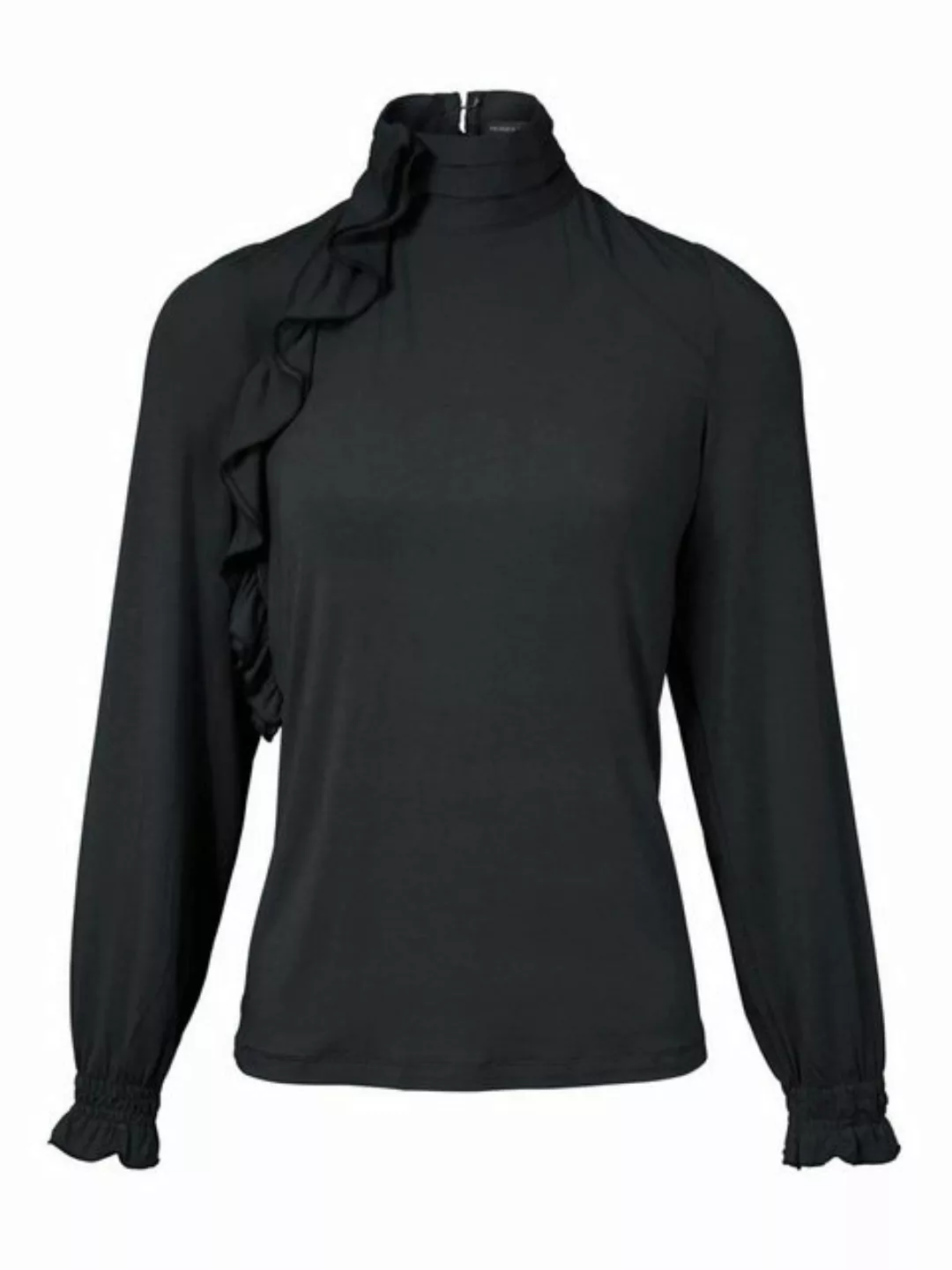 heine Print-Shirt Patrizia Dini Damen Designer-Rüschenshirt, schwarz günstig online kaufen