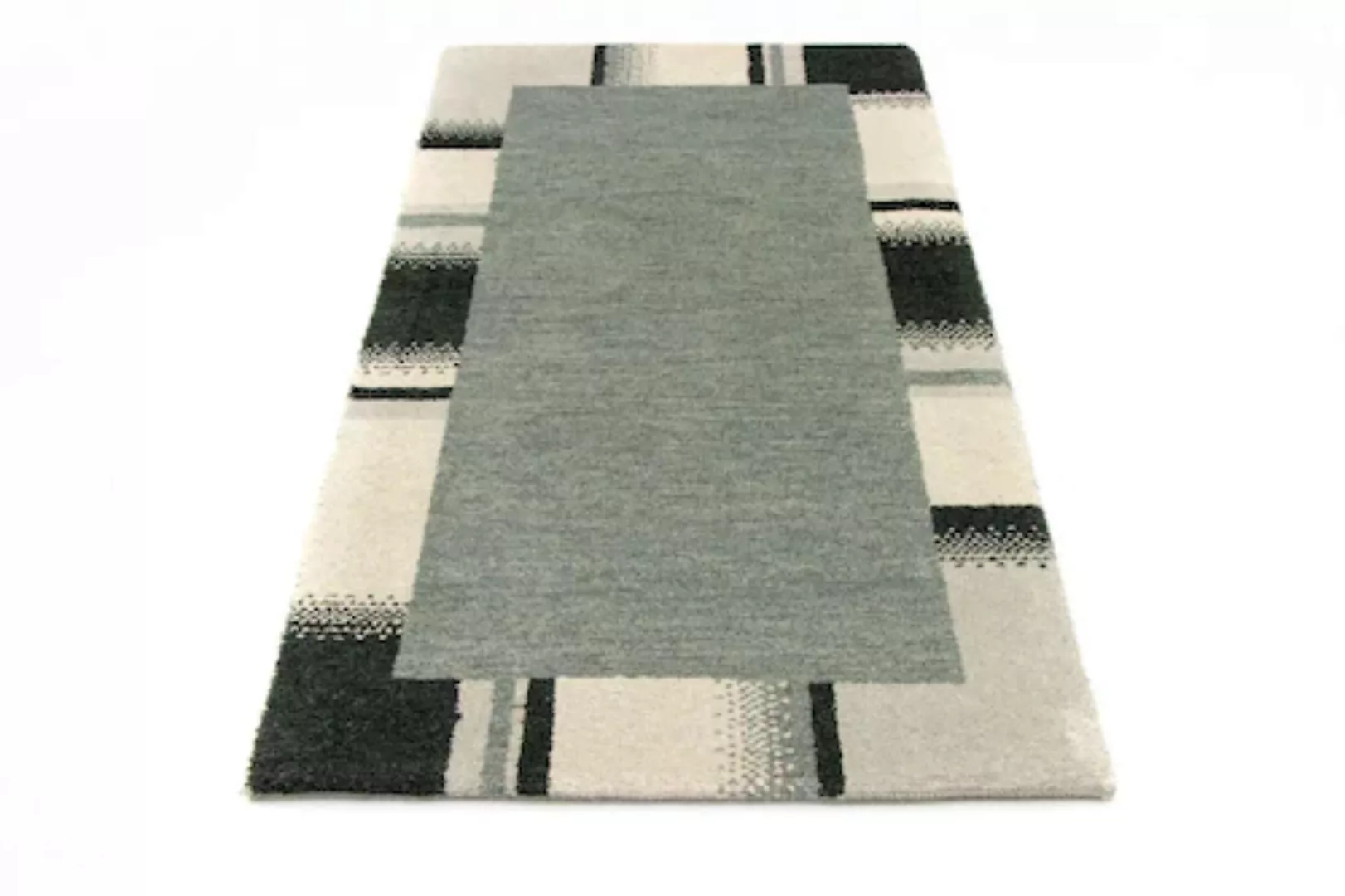 morgenland Wollteppich »Gabbeh Teppich handgeknüpft silber«, rechteckig, ha günstig online kaufen