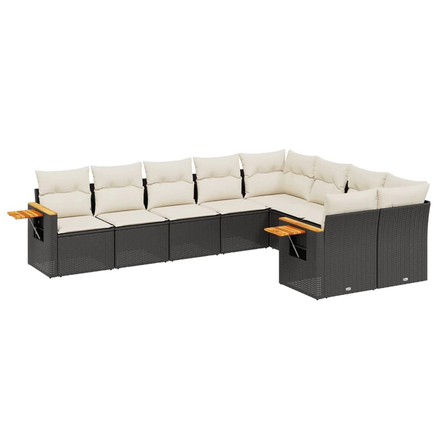 vidaXL 9-Tlg Garten-Sofagarnitur mit Kissen Schwarz Poly Rattan 3227141 günstig online kaufen