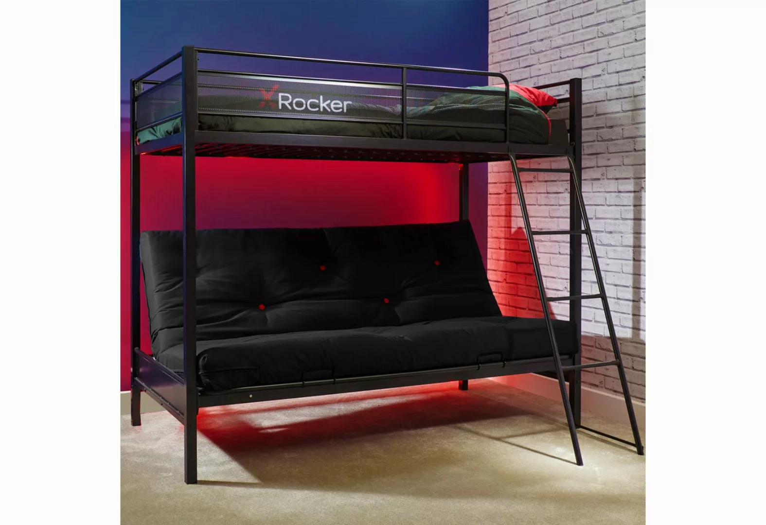 X Rocker Hochbett Stronghold Gaming Hochbett – Etagenbett mit Futon Schlafs günstig online kaufen