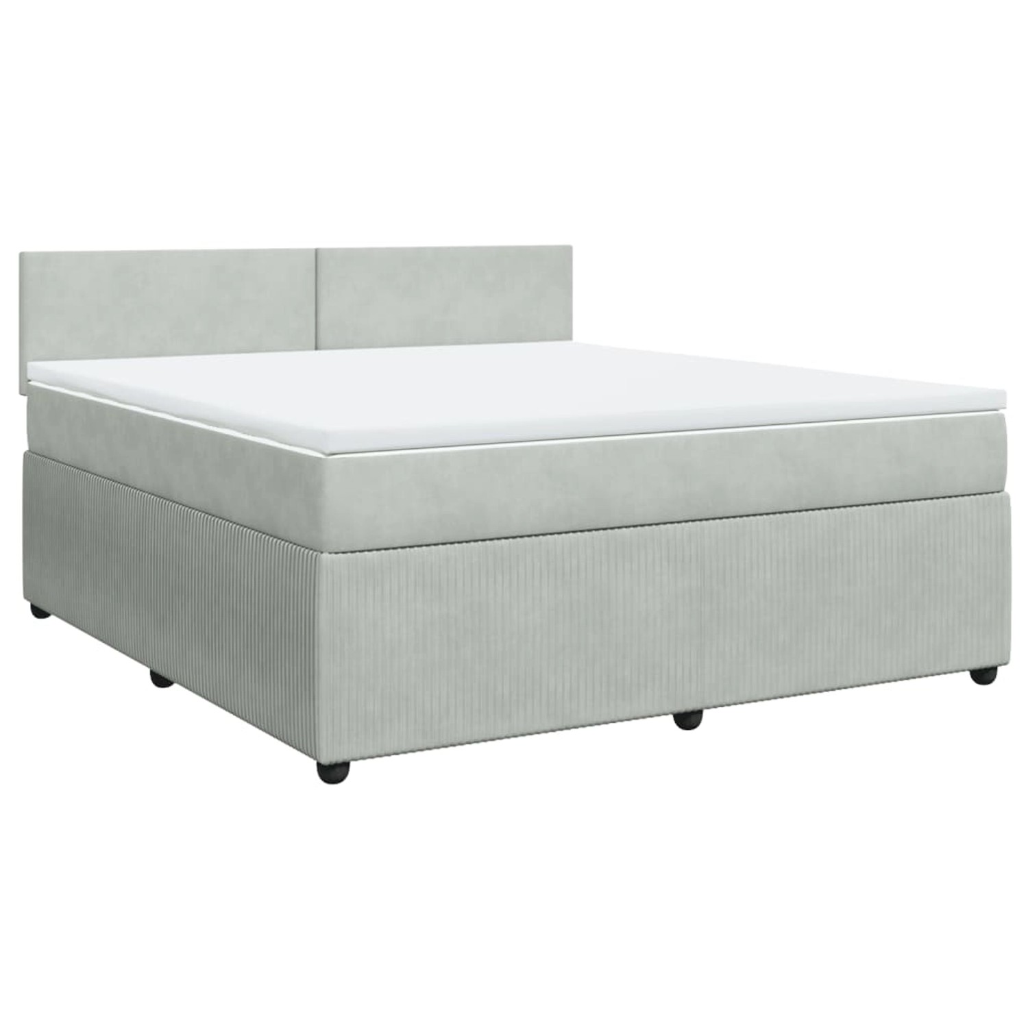 vidaXL Boxspringbett mit Matratze Hellgrau 180x200 cm Samt2108178 günstig online kaufen