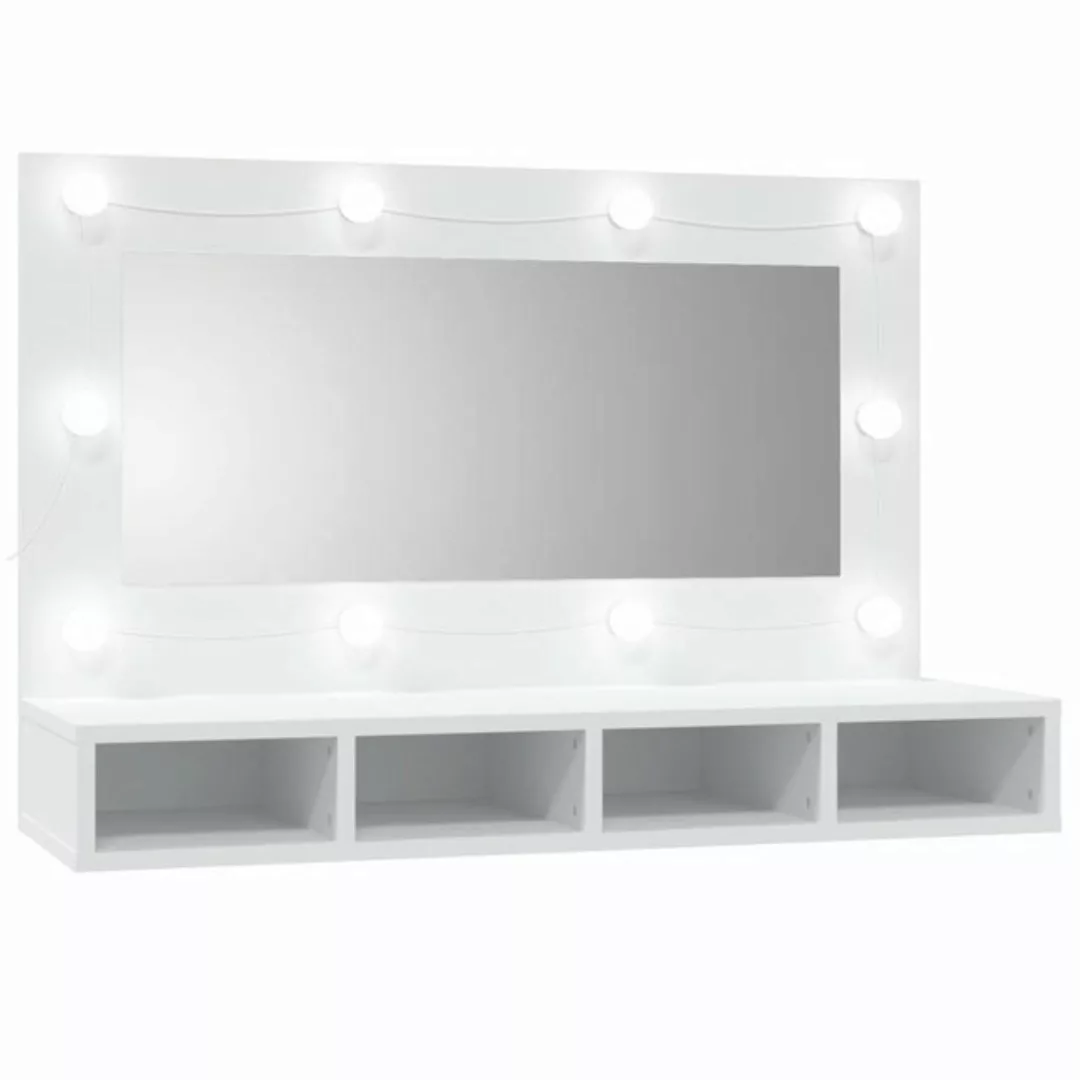 vidaXL Badezimmerspiegelschrank Spiegelschrank mit LED Weiß 90x31,5x62 cm günstig online kaufen