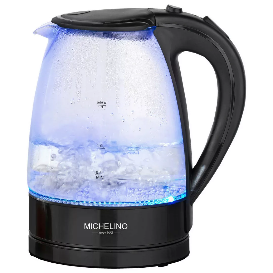 MICHELINO Wasserkocher 74279 schwarz Glas ca. 1,7 l günstig online kaufen