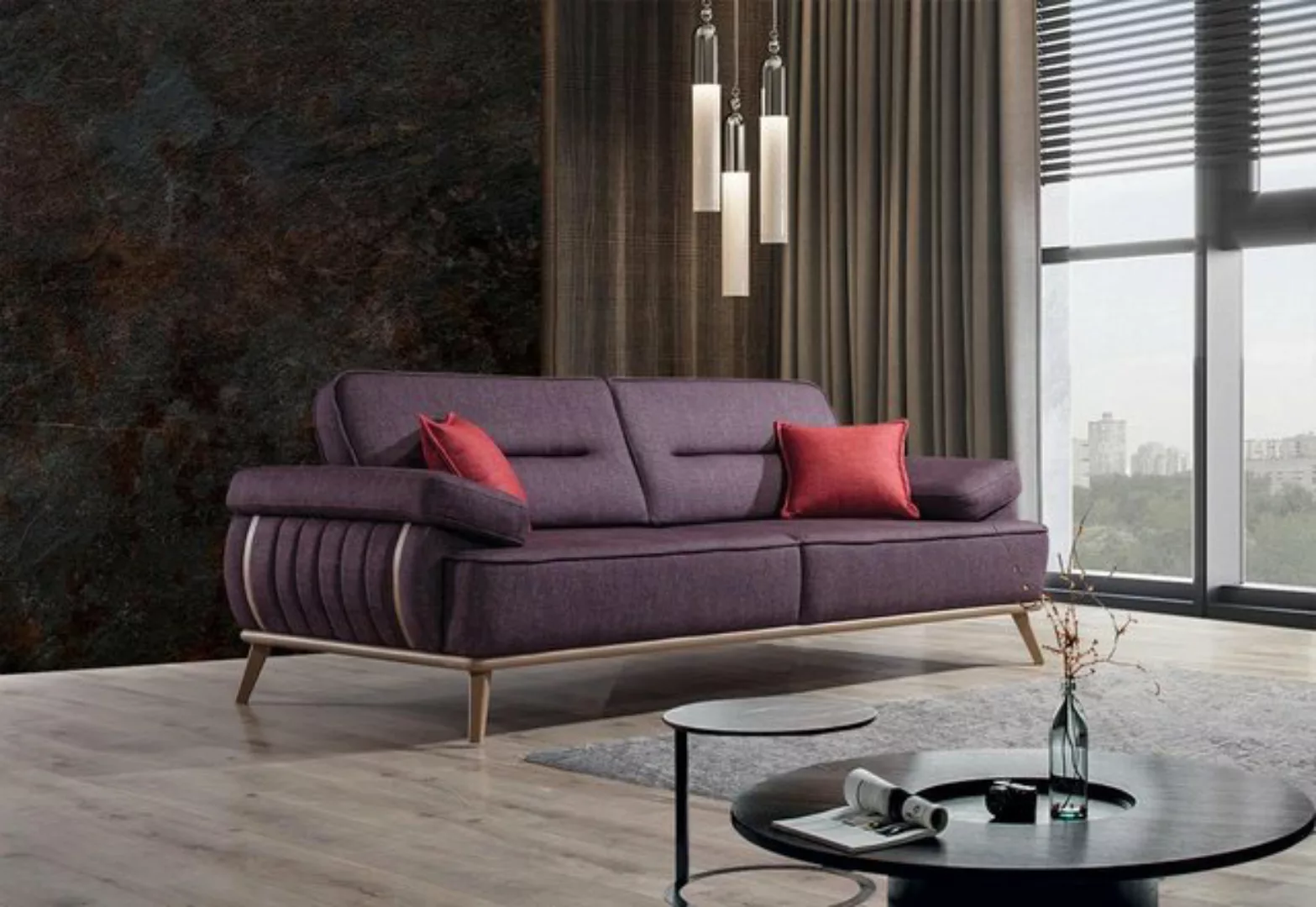 Xlmoebel 3-Sitzer Neuheit: Modernes, luxuriöses 3-Sitzer Sofa in Lila für d günstig online kaufen