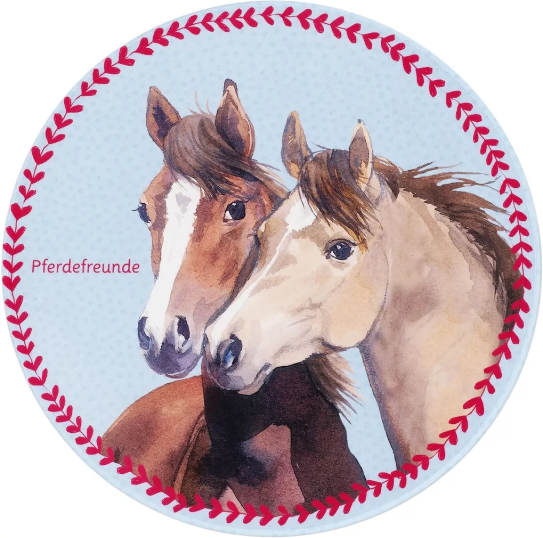 Pferdefreunde Kinderteppich »PF-513«, rund, Motiv Pferde, Stoff Druck, weic günstig online kaufen