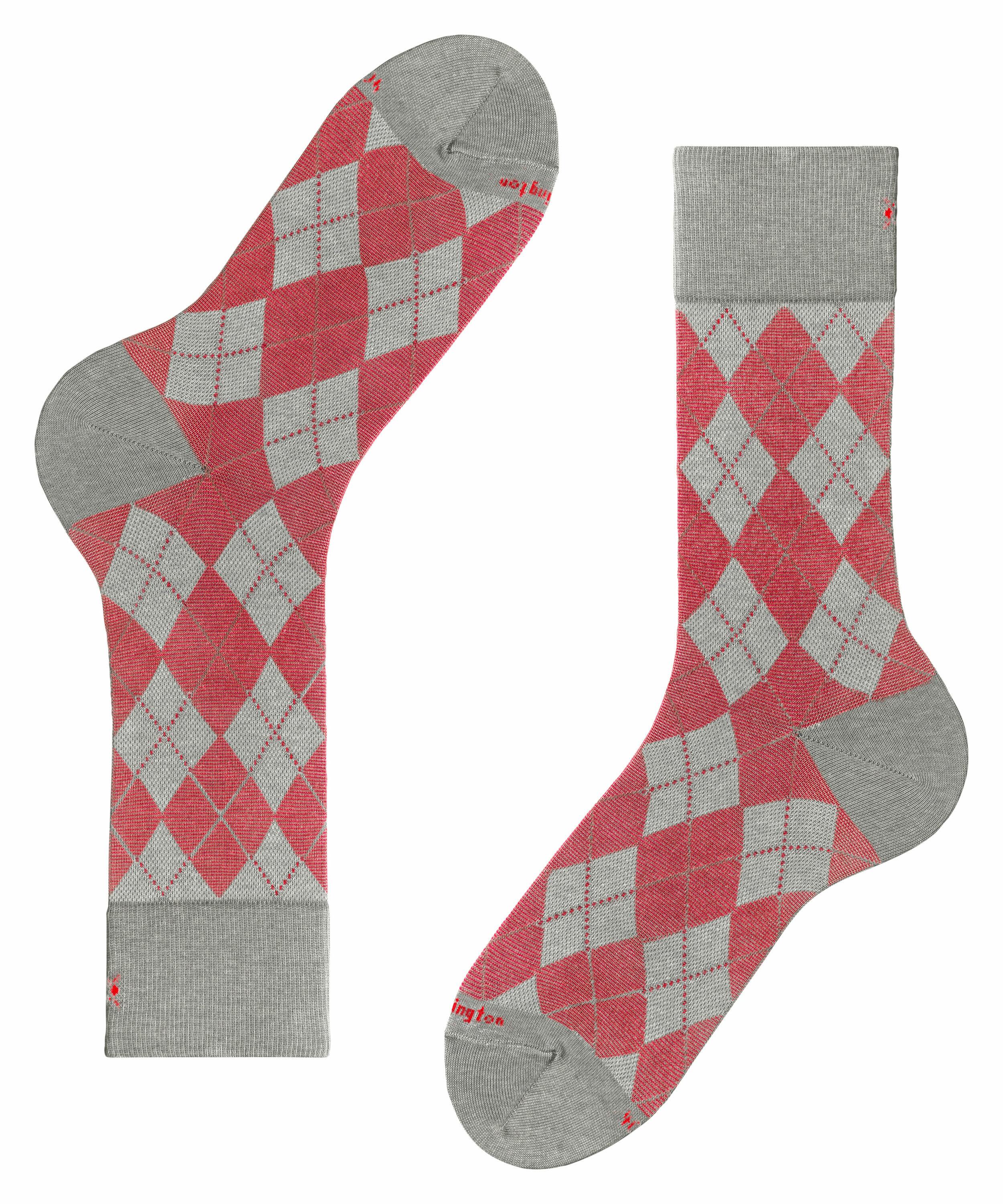 Burlington Carrington Herren Socken, 40-46, Grau, Raute, Baumwolle, 21061-3 günstig online kaufen