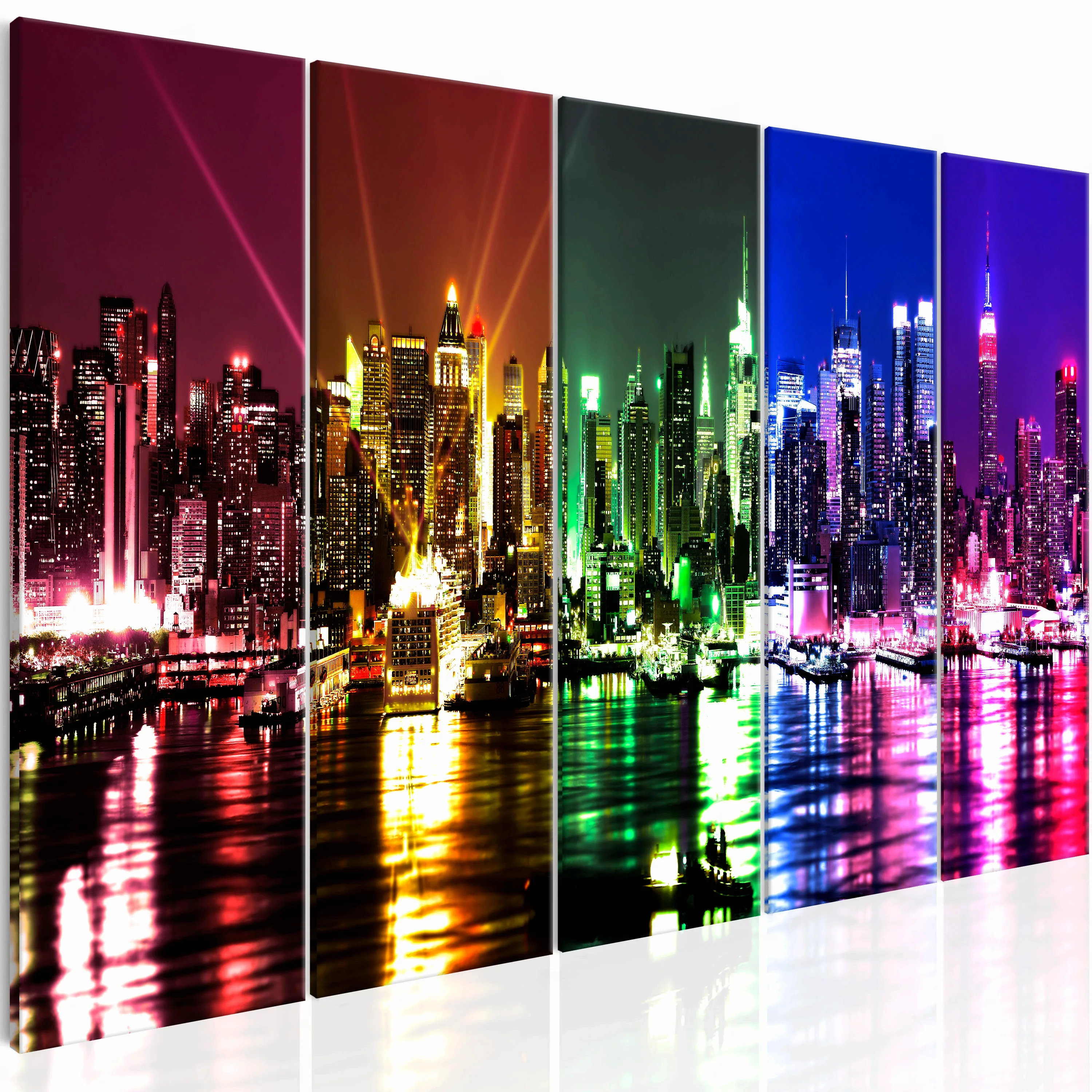 Wandbild - Rainbow New York (5 Parts) Narrow günstig online kaufen