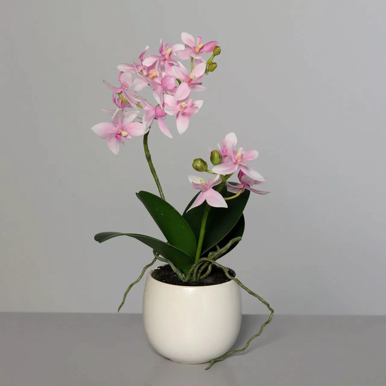 Kunstblume Orchidee im Keramiktopf weiß-rosa 34cm günstig online kaufen
