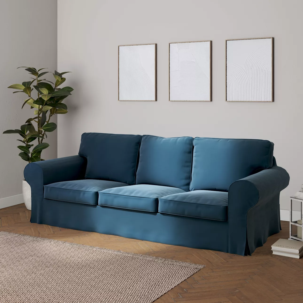 Bezug für Ektorp 3-Sitzer Schlafsofa, neues Modell (2013), blau, 40cm x 30c günstig online kaufen