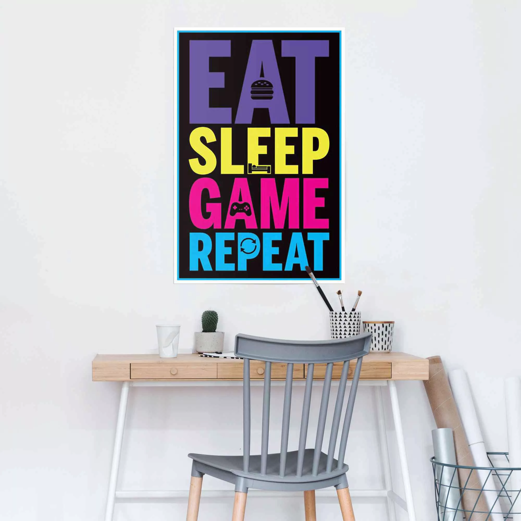 Reinders Poster "Eat sleep game repeat", (1 St.) günstig online kaufen