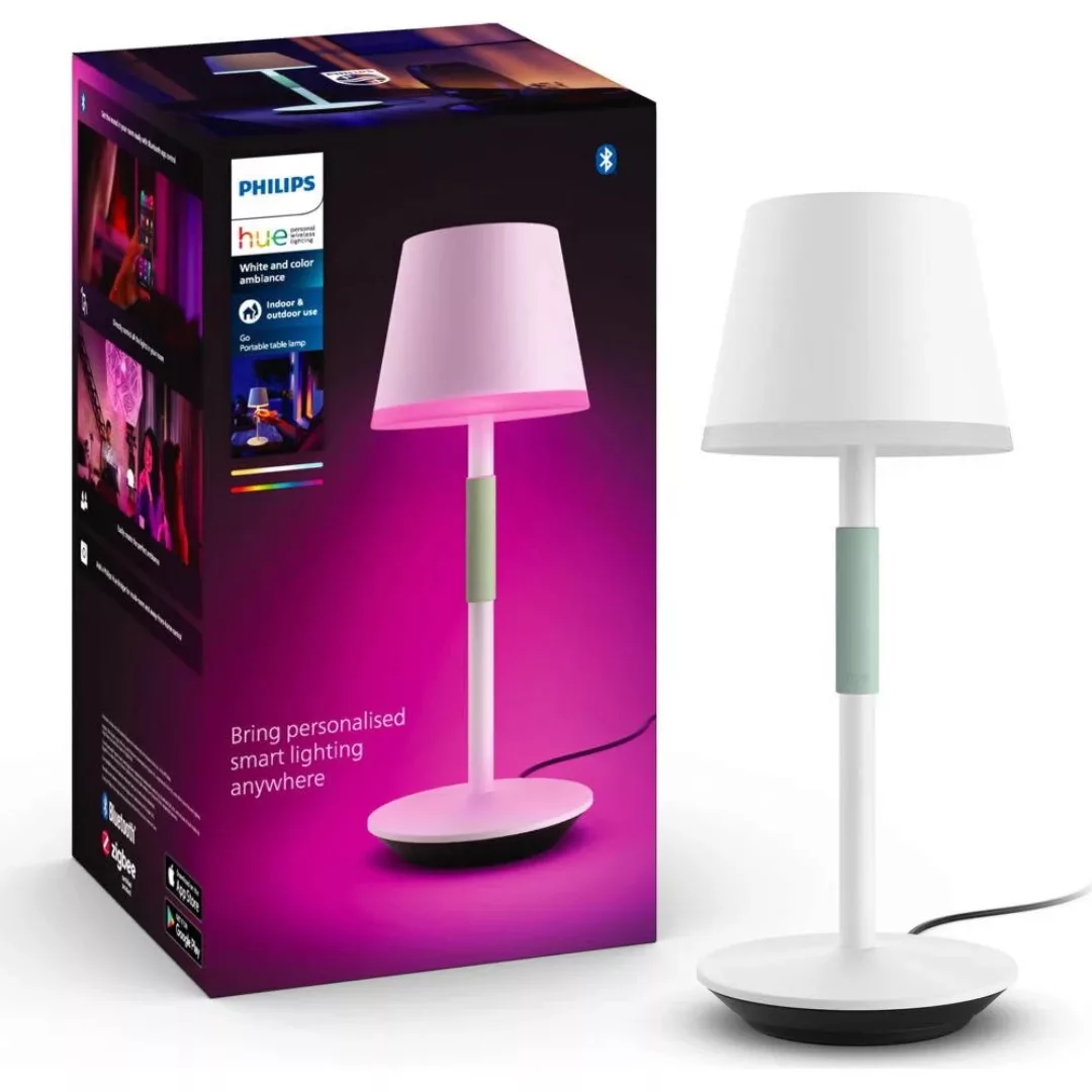 Philips Hue Go LED-Tischleuchte mit Schirm, weiß günstig online kaufen