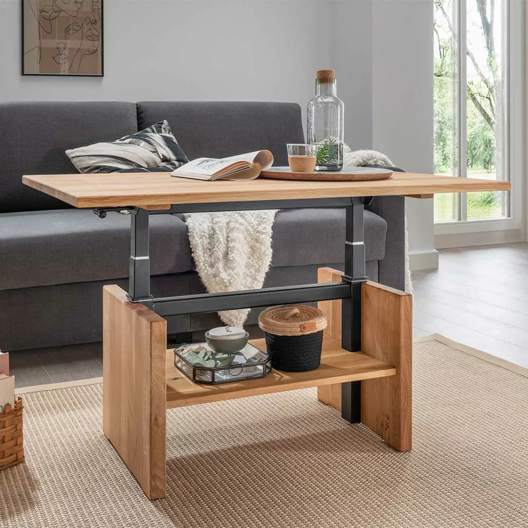 Couchtisch Eiche höhenverstellbar in modernem Design 105 cm breit günstig online kaufen