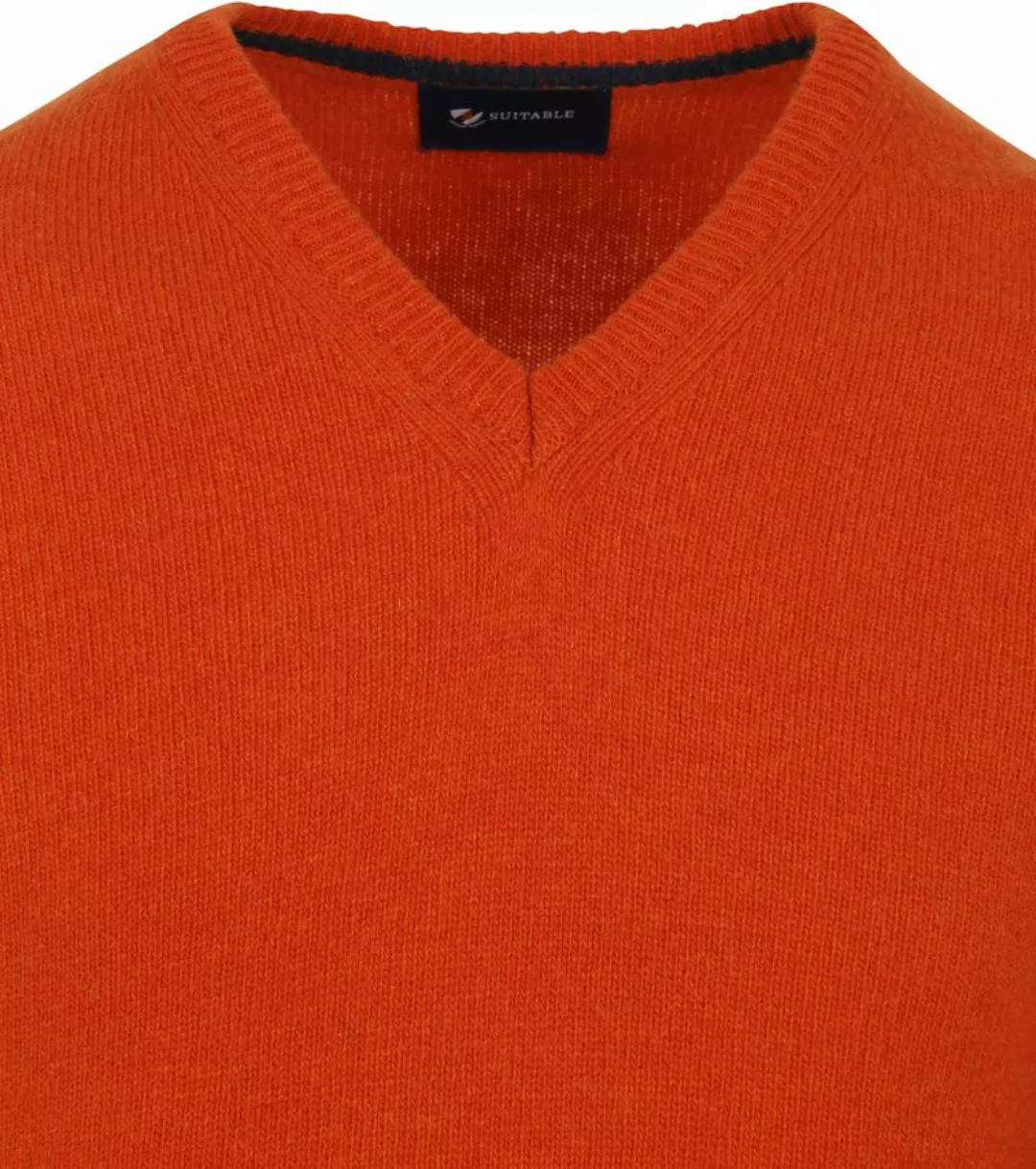 Suitable Pullover Wolle V-Neck Orange - Größe L günstig online kaufen