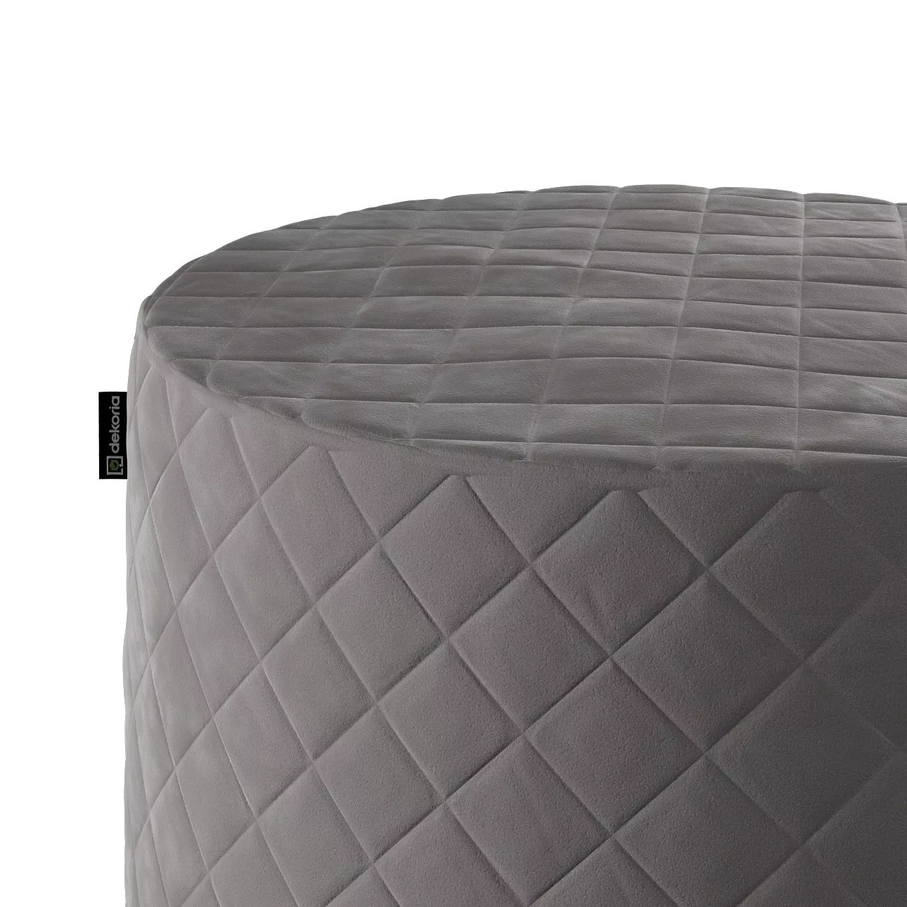 Pouf Barrel gesteppt, taupengrau, ø 40 x 40 cm, Velvet (704-11) günstig online kaufen