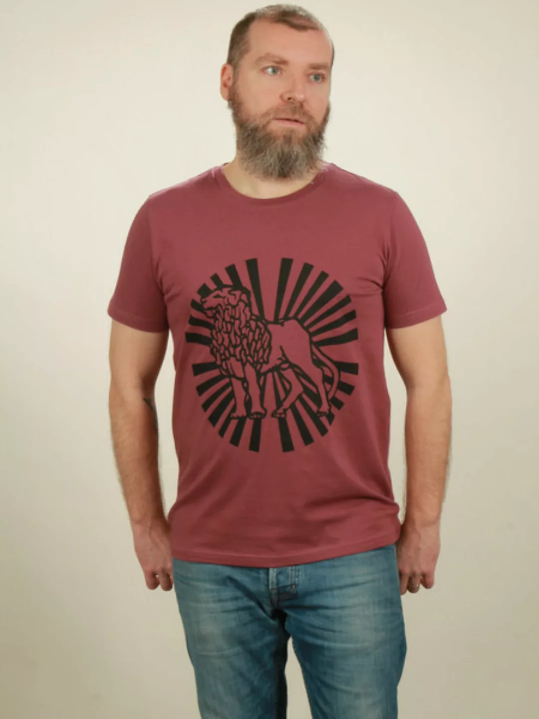 T-shirt Herren - Lion Sun - Berry günstig online kaufen