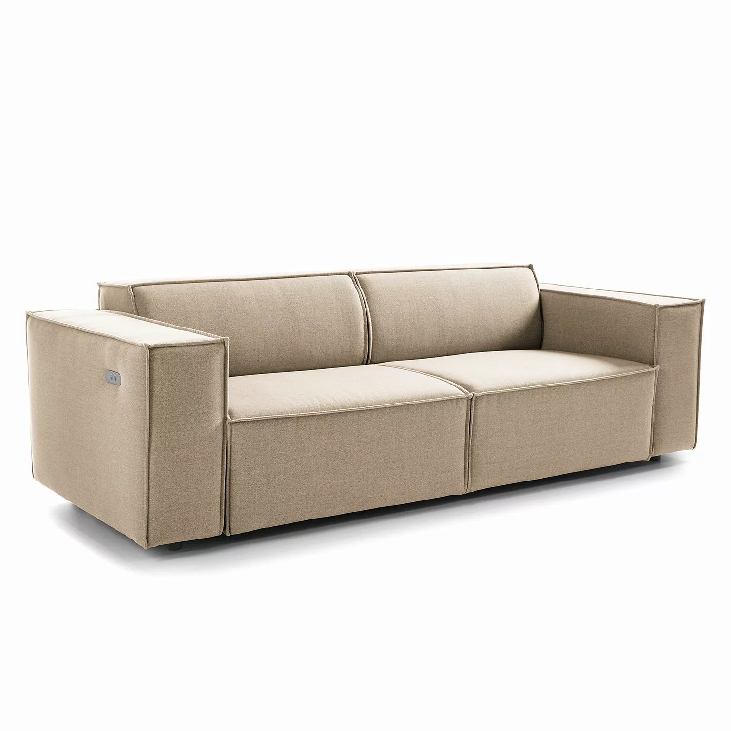 home24 Sofa Kinx 2,5-Sitzer Beige Webstoff 223x70x96 cm (BxHxT) Modern günstig online kaufen