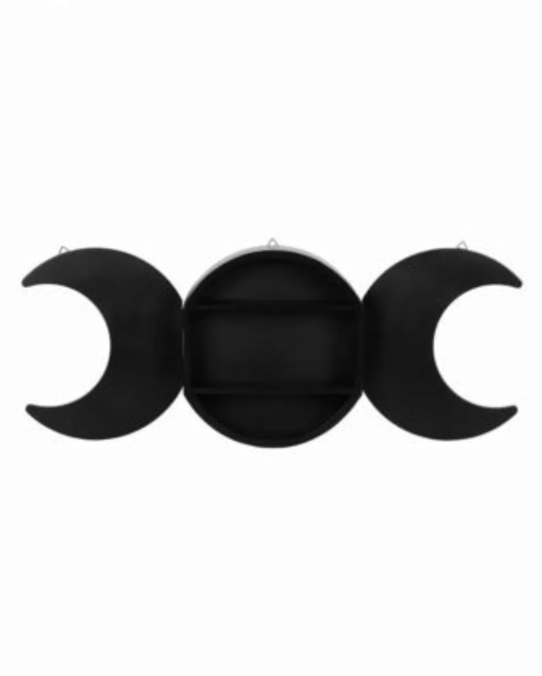 Schwarzes Dreifach Mond Wandregal 93cm Dekofiguren schwarz günstig online kaufen